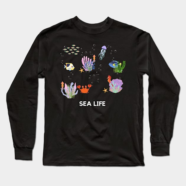 Sea Life Long Sleeve T-Shirt by mysr